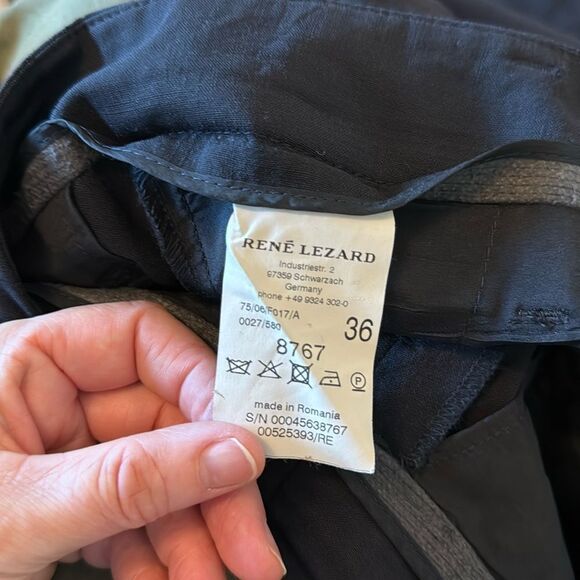 Rene Lazard Black Wool cuffed Pants size 36/Small - Picture 6 of 11
